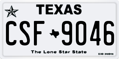 TX license plate CSF9046