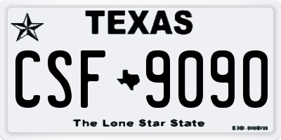 TX license plate CSF9090