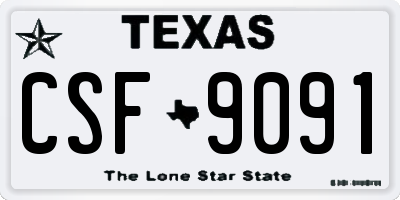 TX license plate CSF9091