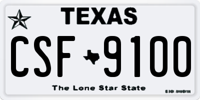 TX license plate CSF9100