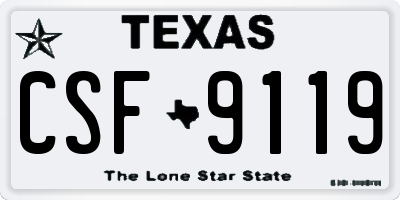 TX license plate CSF9119