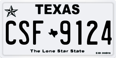 TX license plate CSF9124