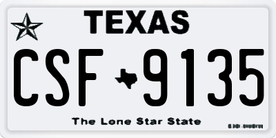 TX license plate CSF9135