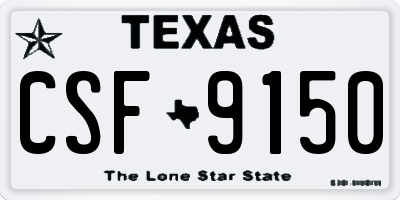 TX license plate CSF9150