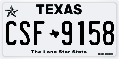 TX license plate CSF9158
