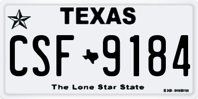 TX license plate CSF9184