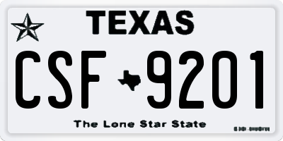 TX license plate CSF9201