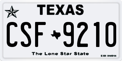 TX license plate CSF9210