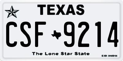 TX license plate CSF9214