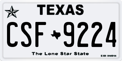TX license plate CSF9224