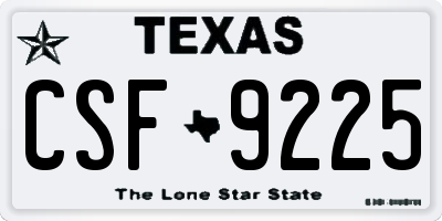 TX license plate CSF9225
