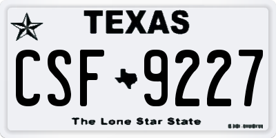 TX license plate CSF9227