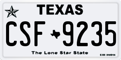 TX license plate CSF9235
