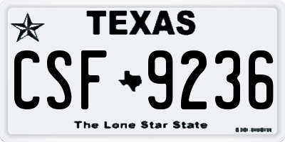 TX license plate CSF9236