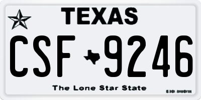 TX license plate CSF9246