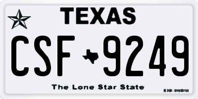TX license plate CSF9249