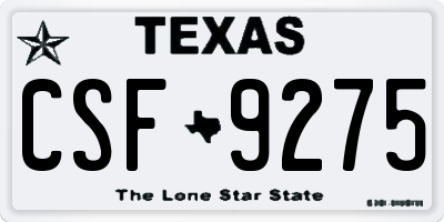 TX license plate CSF9275