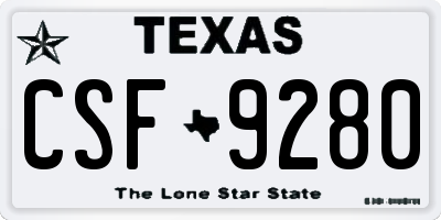 TX license plate CSF9280