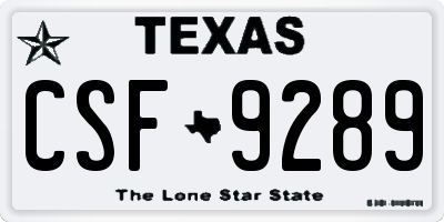 TX license plate CSF9289