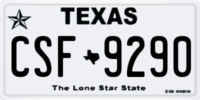 TX license plate CSF9290