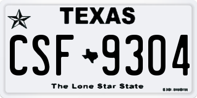 TX license plate CSF9304