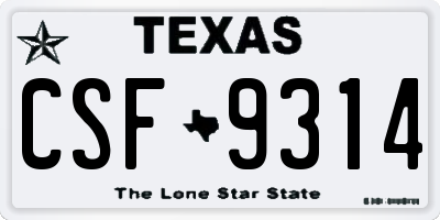 TX license plate CSF9314