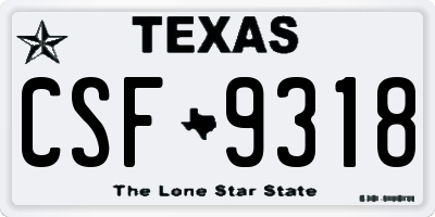 TX license plate CSF9318