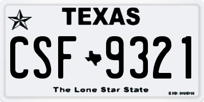 TX license plate CSF9321