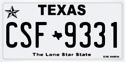 TX license plate CSF9331