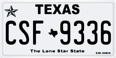 TX license plate CSF9336