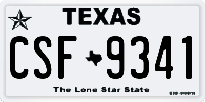 TX license plate CSF9341