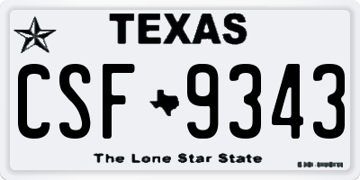 TX license plate CSF9343