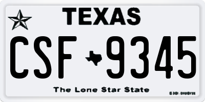 TX license plate CSF9345