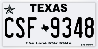 TX license plate CSF9348