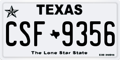 TX license plate CSF9356
