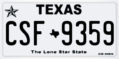 TX license plate CSF9359