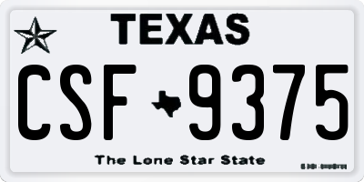 TX license plate CSF9375