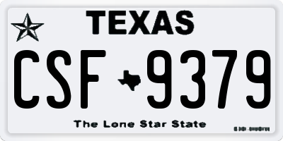 TX license plate CSF9379