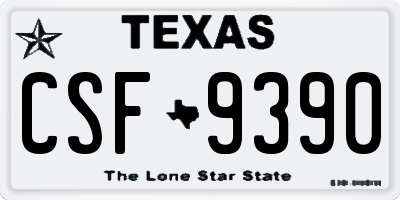 TX license plate CSF9390
