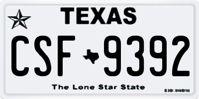 TX license plate CSF9392