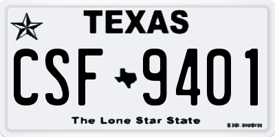 TX license plate CSF9401