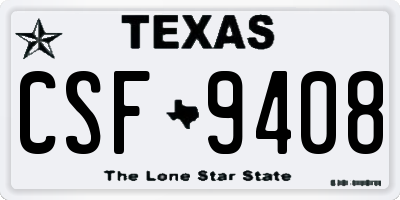 TX license plate CSF9408