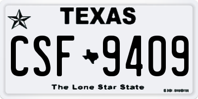 TX license plate CSF9409