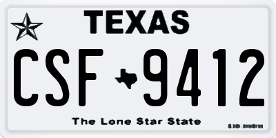 TX license plate CSF9412