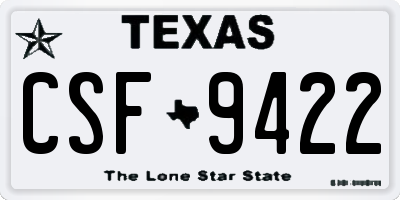 TX license plate CSF9422