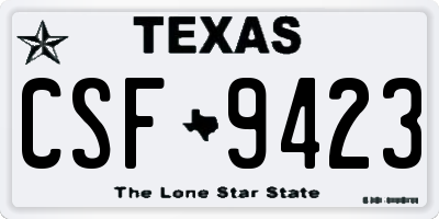 TX license plate CSF9423