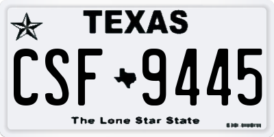 TX license plate CSF9445