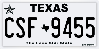 TX license plate CSF9455