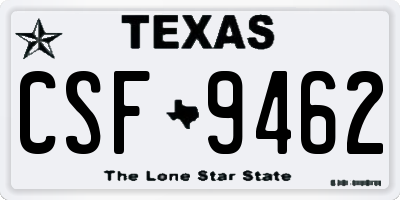 TX license plate CSF9462