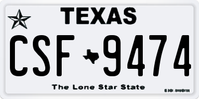 TX license plate CSF9474